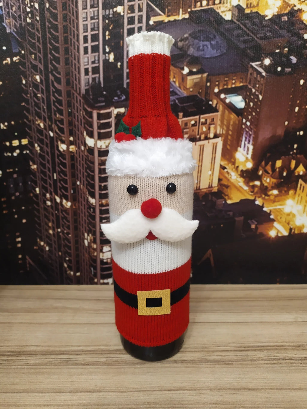 Christmas Wine Bottle Cover Set Santa Snowman Woven Wine Bottle Bags for Christmas Party Dinner Table Decorations New Year Gifts