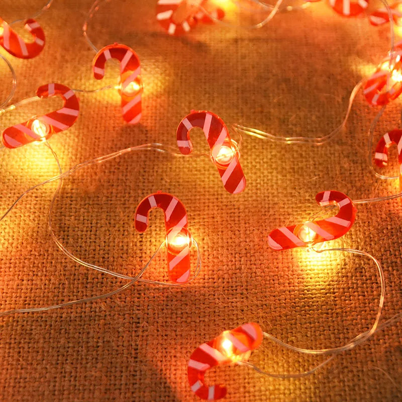 2M 20LED Santa Claus Snowflake LED Light String Christmas Decoration For Home Xmas Tree Ornament 2025 Navidad Kids Gift New Year