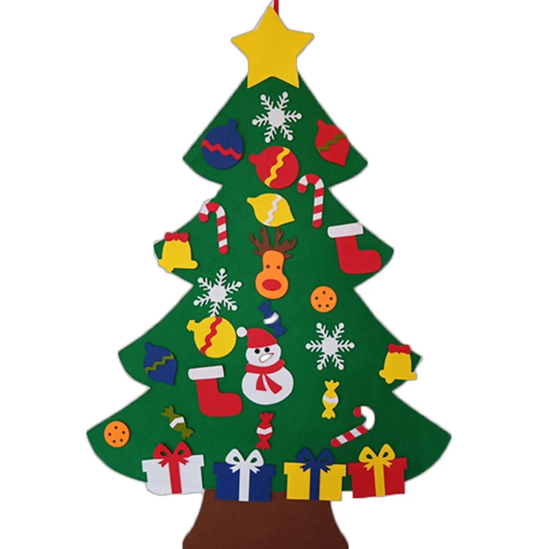 DIY Felt Christmas Decorations Xmas Tree Door Wall Hanging Ornaments Felt Christmas Tree New Year Santa Claus Xmas Kids Gifts