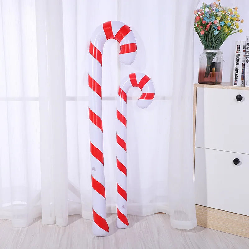 Christmas decoration inflatable santa cane PVC Lollipop balloon holiday decoration home printing Christmas candy cane toy gift