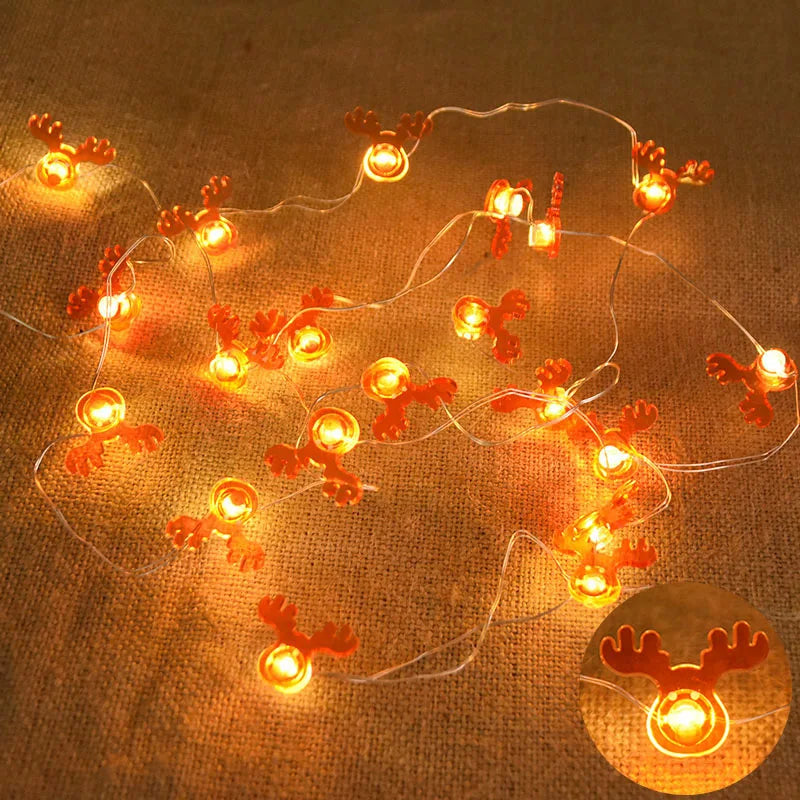 2M 20LED Santa Claus Snowflake LED Light String Christmas Decoration For Home Xmas Tree Ornament 2025 Navidad Kids Gift New Year