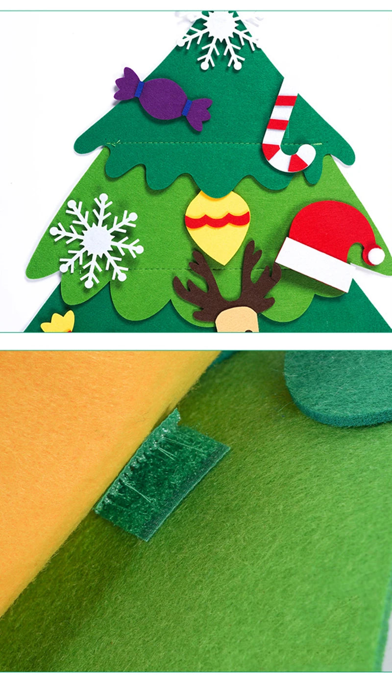 DIY Felt Christmas Decorations Xmas Tree Door Wall Hanging Ornaments Felt Christmas Tree New Year Santa Claus Xmas Kids Gifts