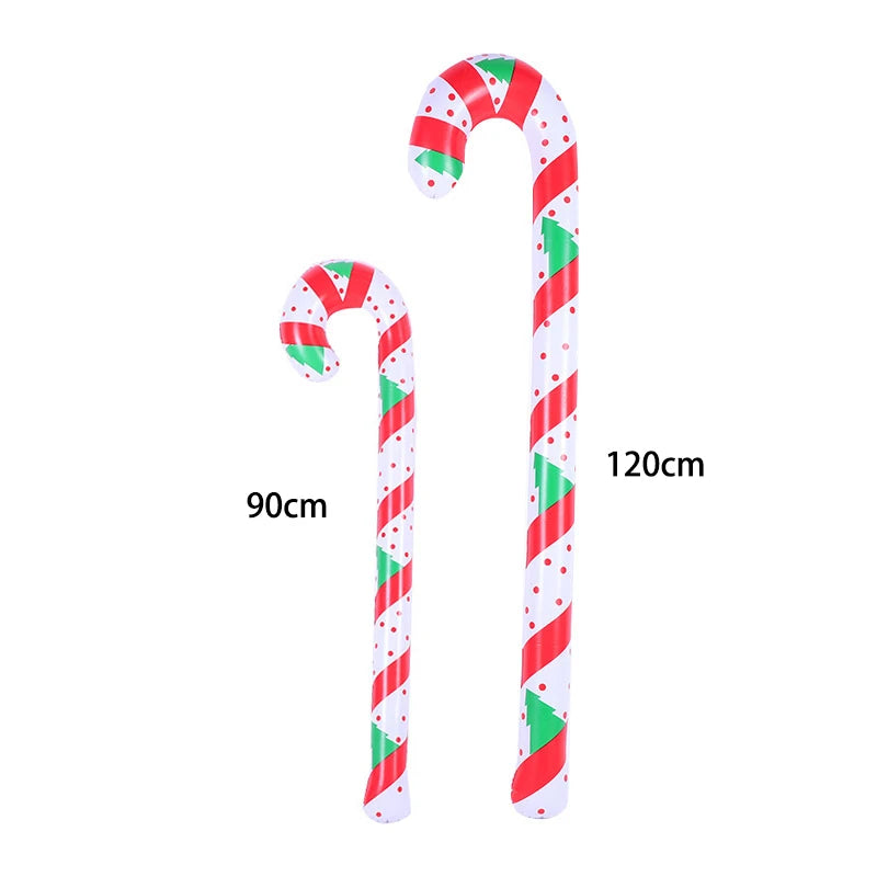 Christmas decoration inflatable santa cane PVC Lollipop balloon holiday decoration home printing Christmas candy cane toy gift