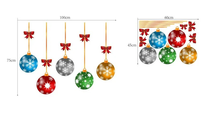 Christmas theme  wall stickers  supermarket  window glass decoration wall decal Christmas decorations