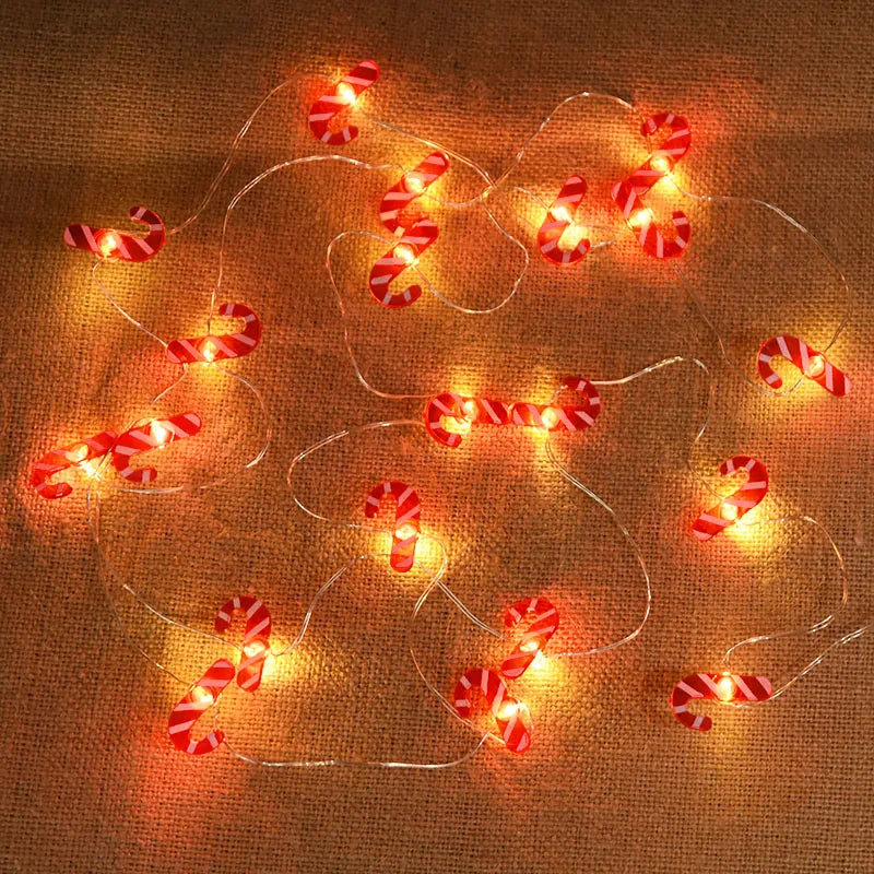 2M 20LED Santa Claus Snowflake LED Light String Christmas Decoration For Home Xmas Tree Ornament 2025 Navidad Kids Gift New Year