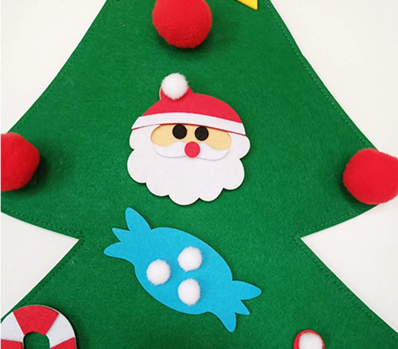 DIY Felt Christmas Decorations Xmas Tree Door Wall Hanging Ornaments Felt Christmas Tree New Year Santa Claus Xmas Kids Gifts