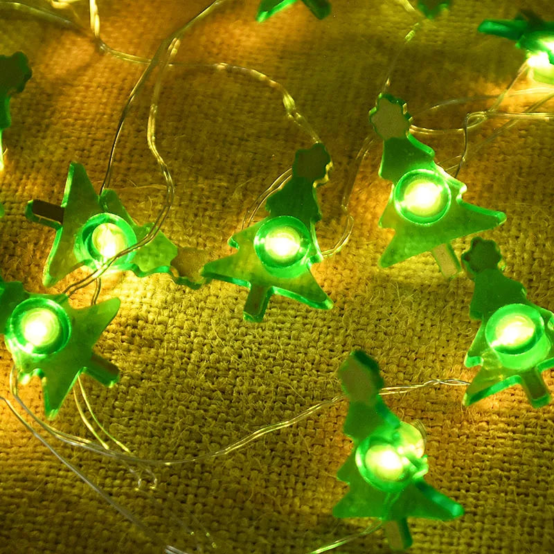 2M 20LED Santa Claus Snowflake LED Light String Christmas Decoration For Home Xmas Tree Ornament 2025 Navidad Kids Gift New Year