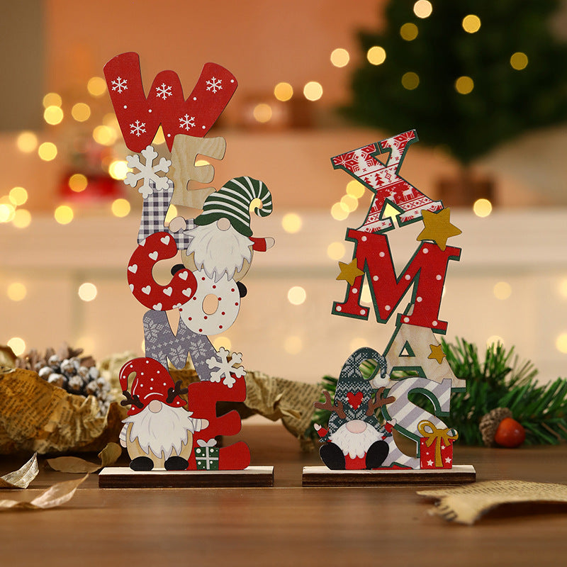 Wooden Christmas Table Decorations Wooden Santa Ornaments Santa Christmas Decorations Large Snowflake Ornament Happy New Year