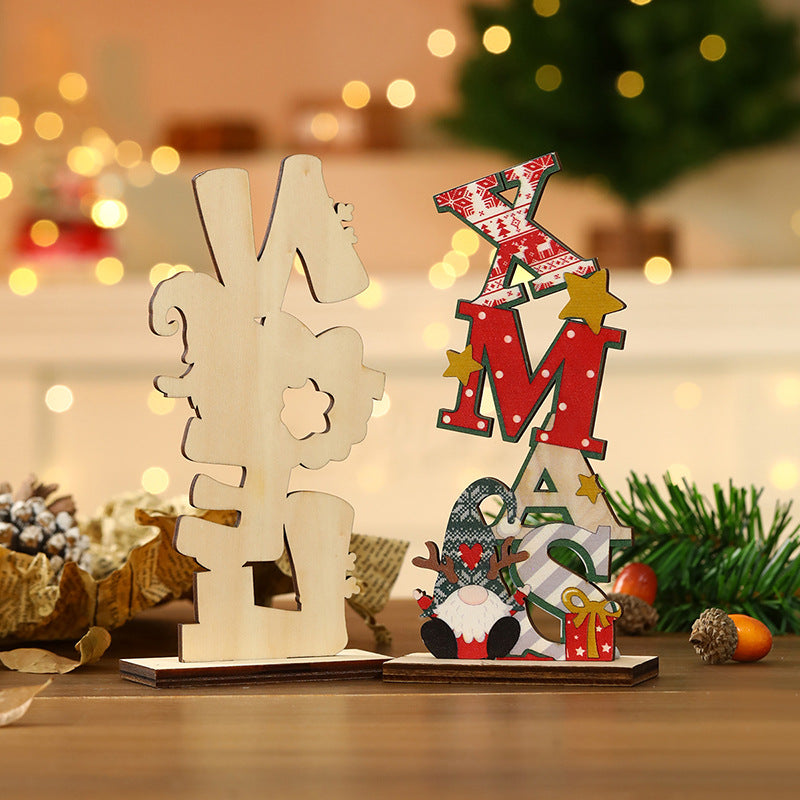Wooden Christmas Table Decorations Wooden Santa Ornaments Santa Christmas Decorations Large Snowflake Ornament Happy New Year