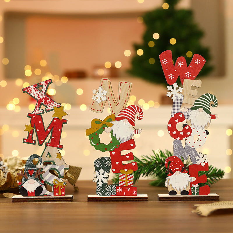 Wooden Christmas Table Decorations Wooden Santa Ornaments Santa Christmas Decorations Large Snowflake Ornament Happy New Year