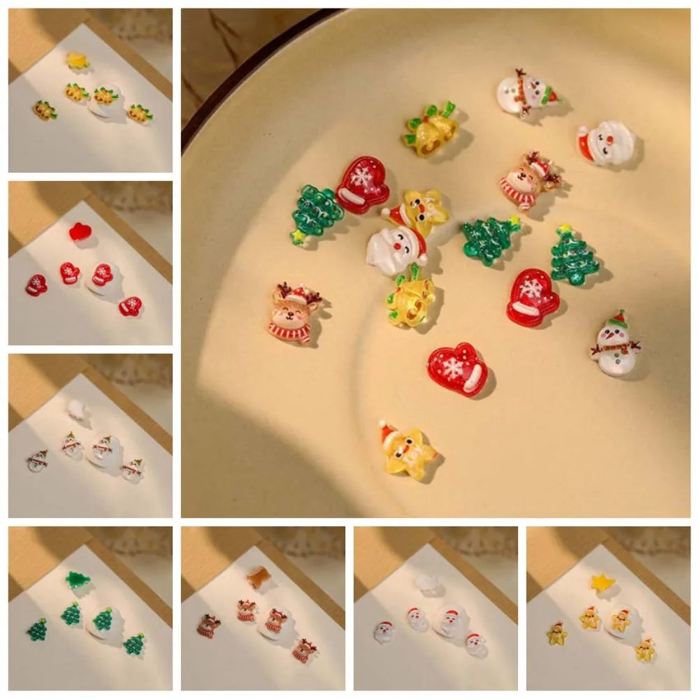 10Pcs/set Nail Supplies Christmas Nail Decorations Xmas Nail Charms Manicure Ornaments Christmas Nail Accessories Christmas Tree