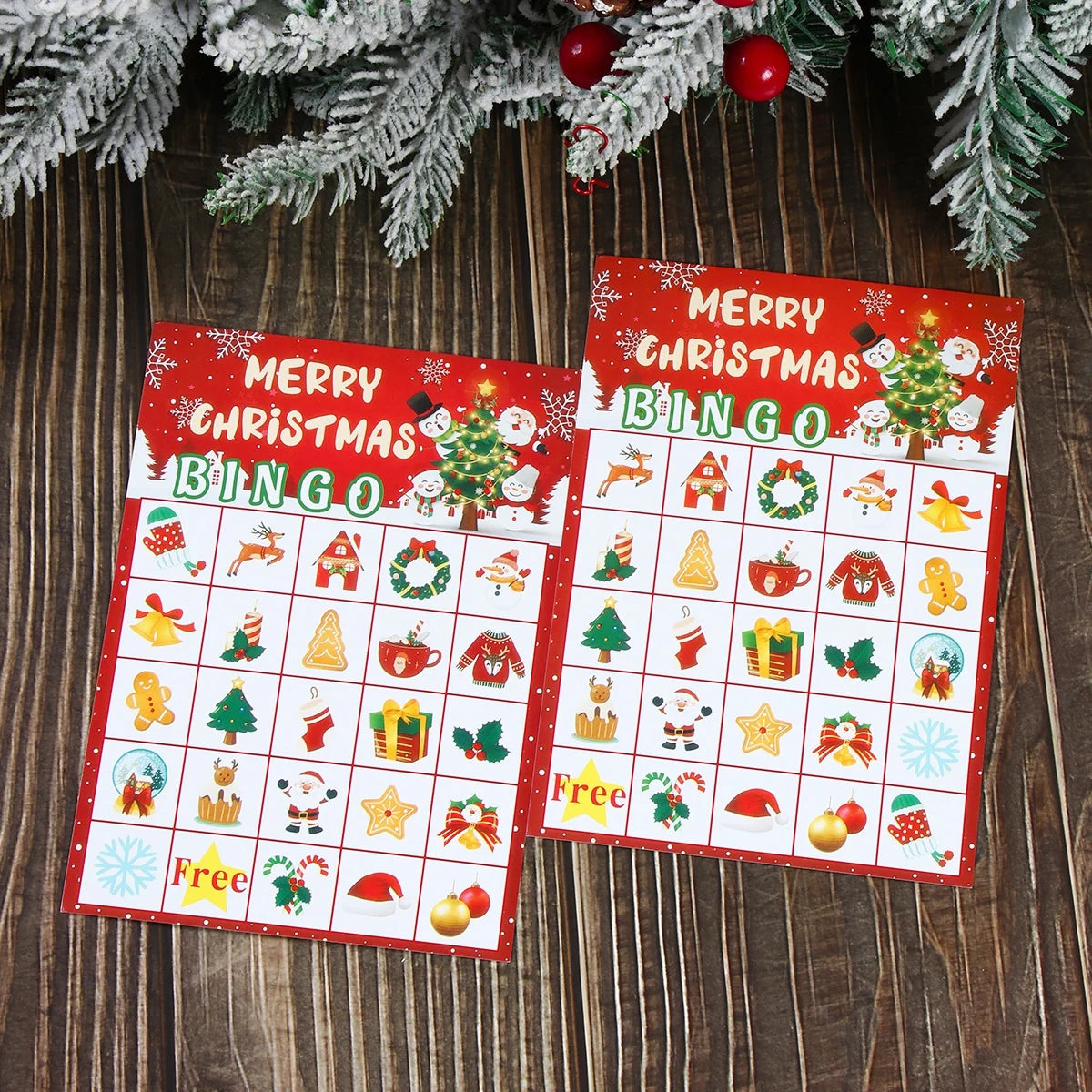 Christmas Bingo Game Christmas Decoration for Home 2024 Games with Reward Sticker Xmas Ornament Navidad Natal New Year Gift 2025