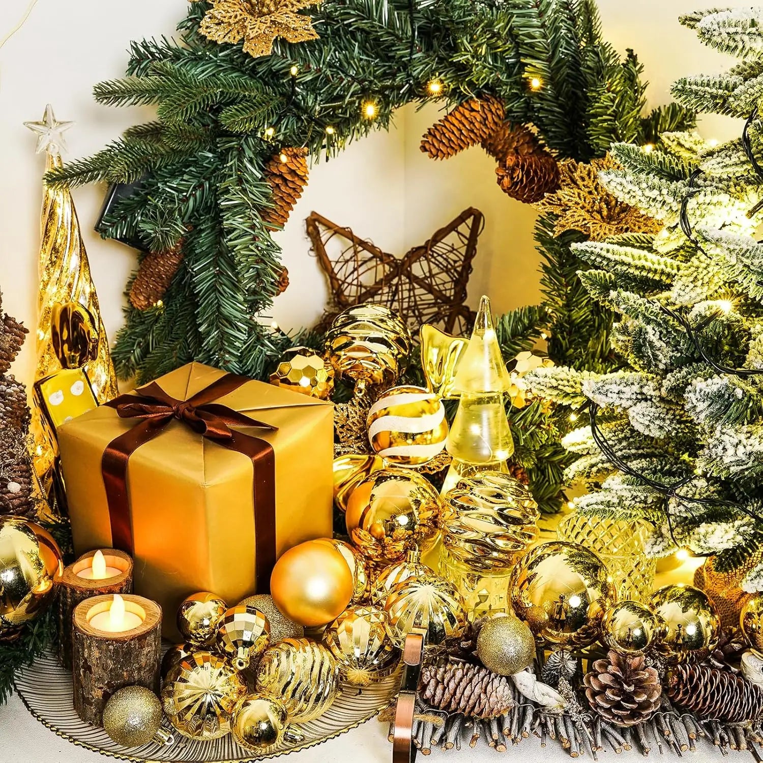 24PCS Shatterproof Christmas Ball Ornaments Xmas Tree Decorations Hanging Balls for Holiday Wedding Party Home Decor