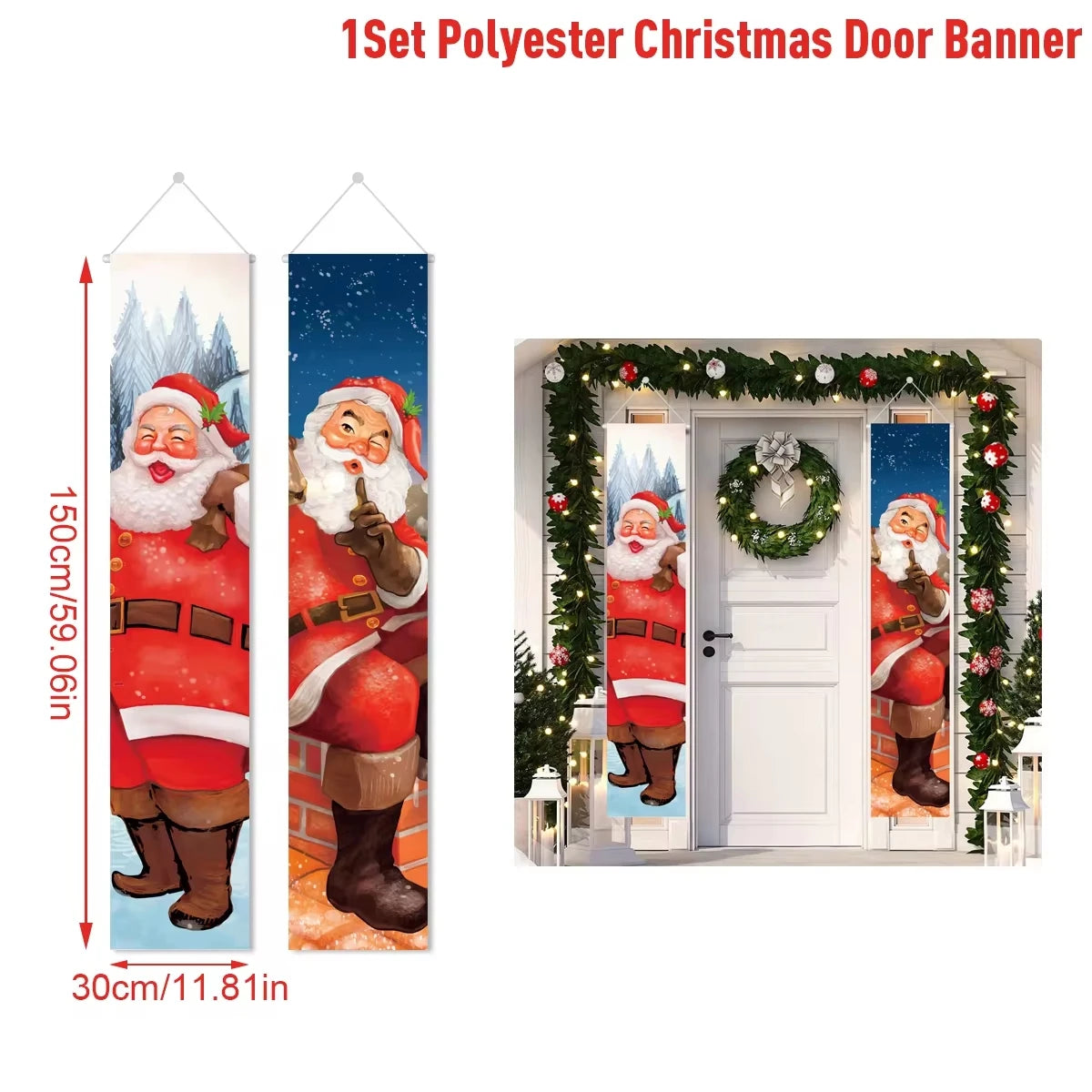 Christmas Hanging Door Banner Merry Christmas Decorations for Home Xmas Navidad Noel Natal Door Decor Happy New Year Gifts 2025