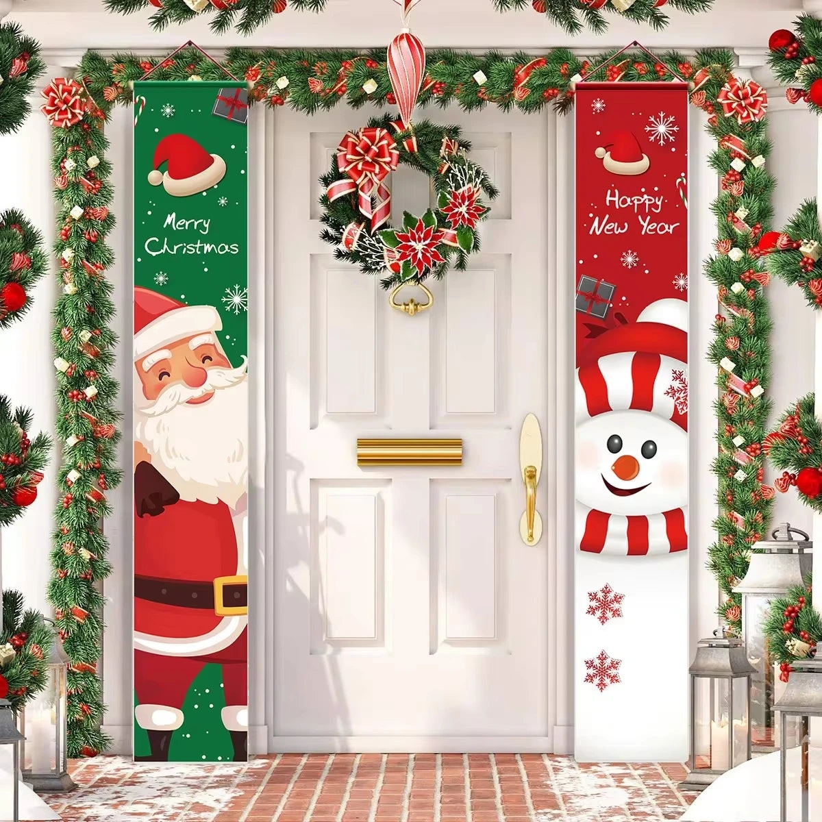 Christmas Hanging Door Banner Merry Christmas Decorations for Home Xmas Navidad Noel Natal Door Decor Happy New Year Gifts 2025