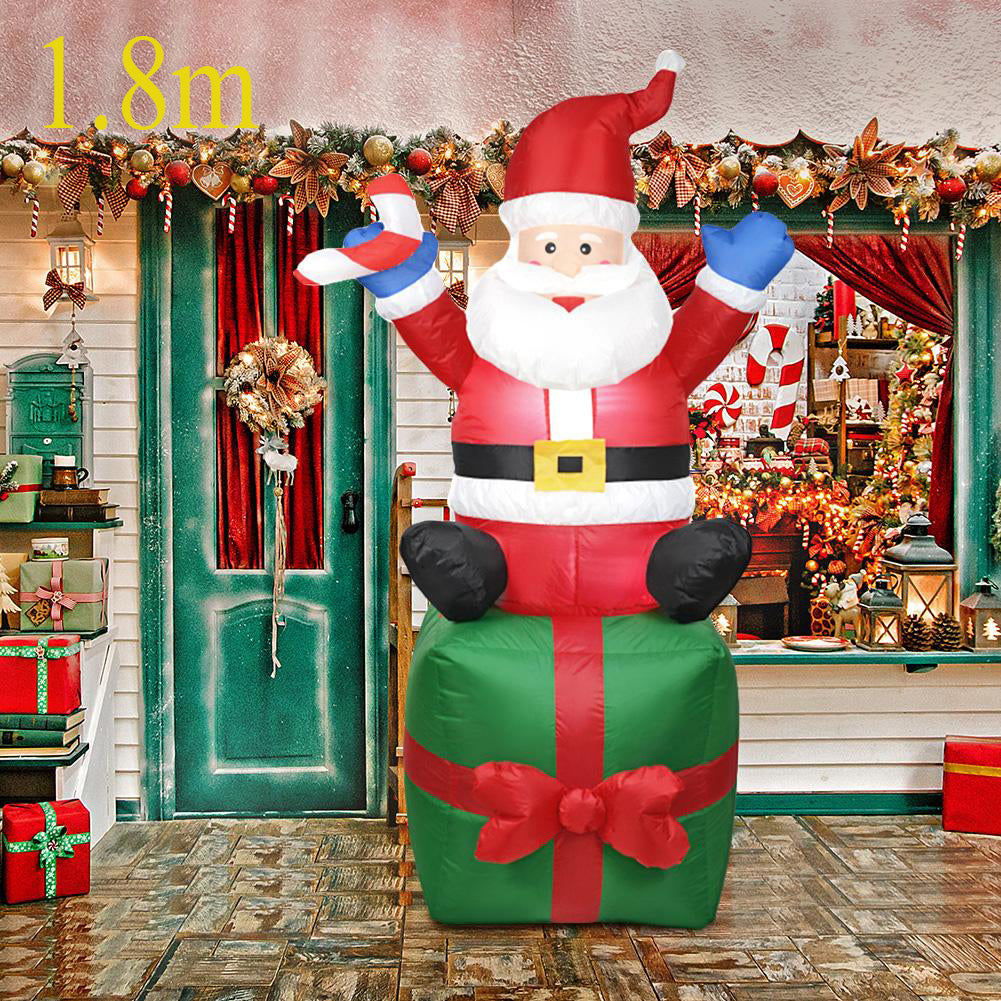 Christmas Inflatable Decoration Toy Built-in LED Lights Inflatable Model Indoor Outdoor Ornament Xmas Party New Year Garden Deco
