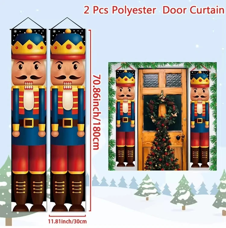 Christmas Hanging Door Banner Merry Christmas Decorations for Home Xmas Navidad Noel Natal Door Decor Happy New Year Gifts 2025