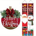 3pcs Christmas Decorations Wooden Welcome Sign and Christmas Hanging Door Banner Merry Christmas Decorations for Home Xmas