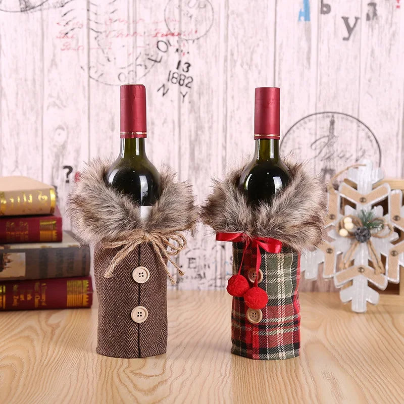 Christmas Wine Bottle Cover Merry Christmas Decorations For Home 2025 Cristmas Ornament Xmas Navidad Gifts Happy New Year 2026