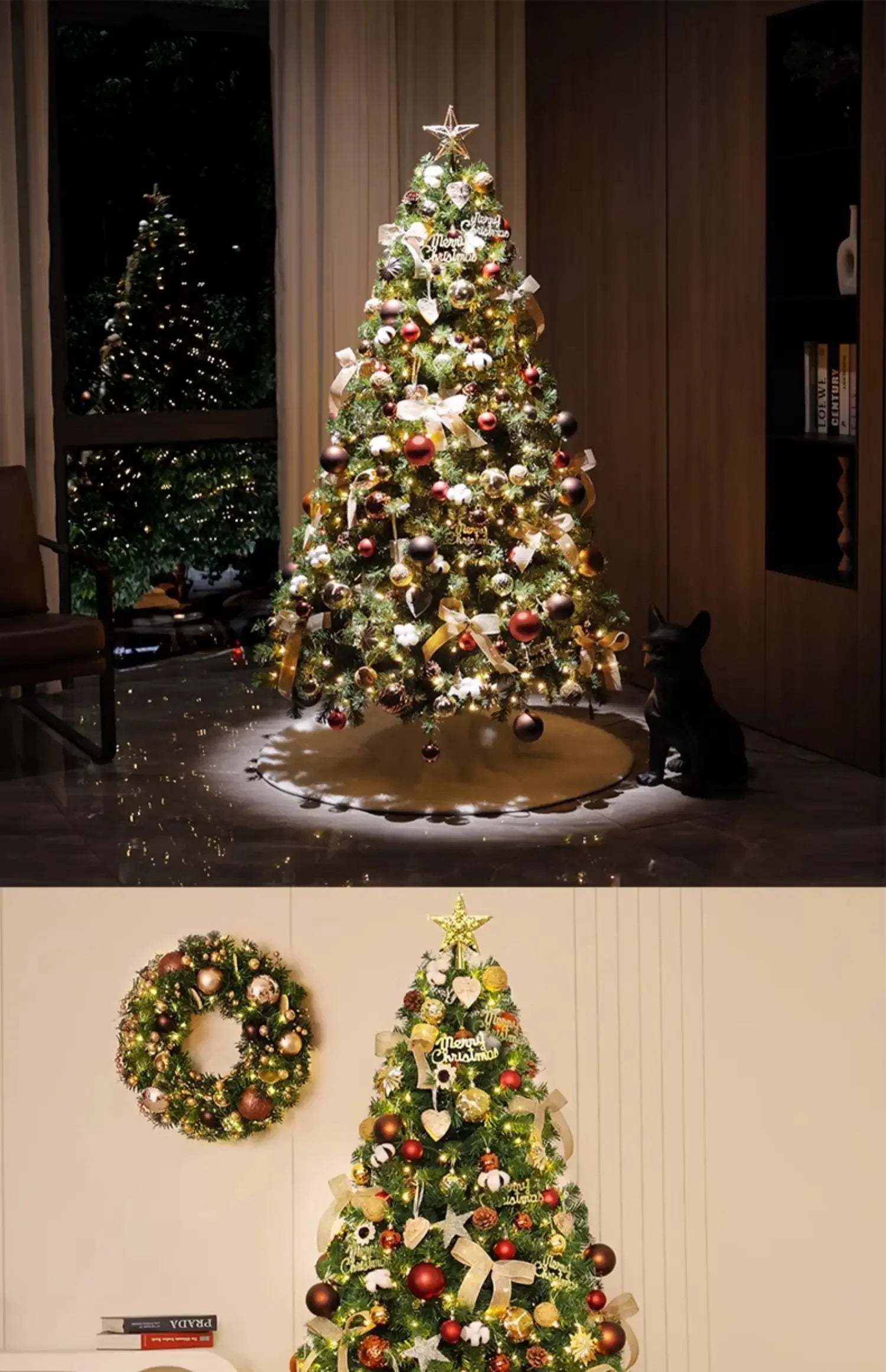 Christmas Decorations Christmas Tree with Lights Package Living Room Large Christmas Tree Ornament Scene Decoration