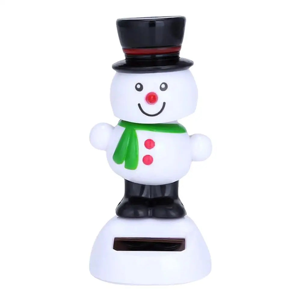 Christmas Car Decoration Solar Dancing Santa Claus Car Ornament Tree Elk Snowman Bobblehead Doll Merry Christmas Gift Accessory