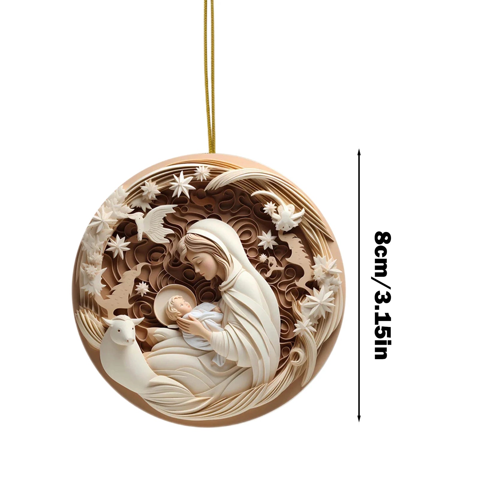 Christmas Nativity Ornaments 12X Christmas Decoration wooden Nativity Scene pendant Christmas Tree Decorations Easter Home Decor