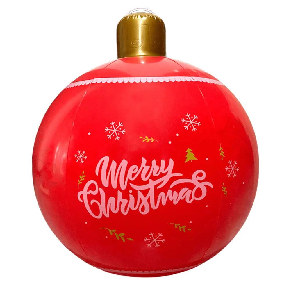 24 Inch PVC Inflatable Christmas Ball Outdoor Christmas Decorations Christmas Decorations Ball Holiday Yard Lawn Porch Decor