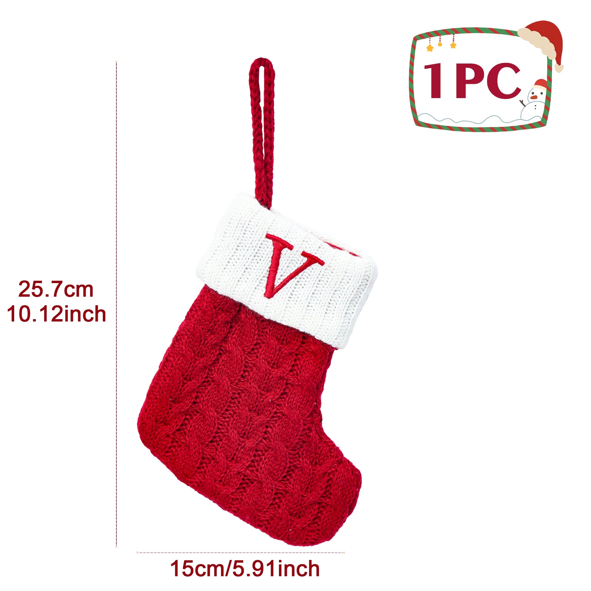 Christmas Socks Knitting Snowflake Letter Stocking Christmas Decoration 2025 For Home Xmas Tree Ornament Gift Navidad Natal 2026