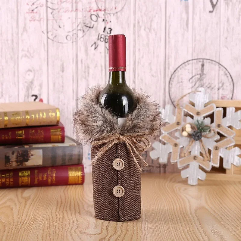 Christmas Wine Bottle Cover Merry Christmas Decorations For Home 2025 Cristmas Ornament Xmas Navidad Gifts Happy New Year 2026