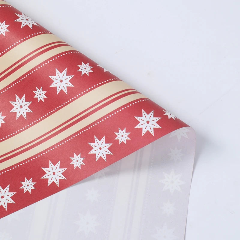Christmas Wrapping Paper 50*70cm Christmas Kraft Paper Gift Wrap with Snowflake for Xmas Party Gift Packing DIY Crafts Papers