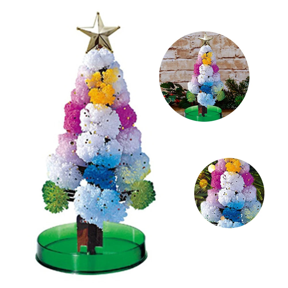 Mini Magic Christmas Tree Decor Educational Magic Grow Crystal Christmas Tree Novelty DIY Fun Xmas Gift for Adults Kids