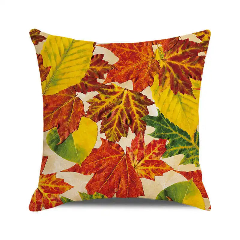 Happy Thanksgiving! Autumn maple leaves Digital printing short plush pillow covers for car sofa office cushion cover home goods