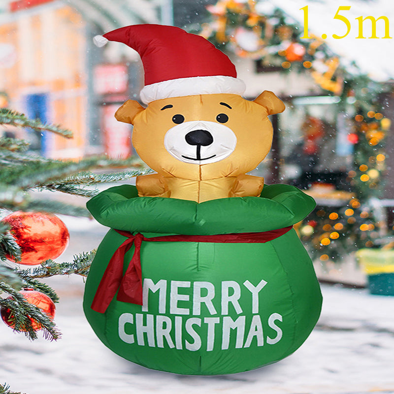 Christmas Inflatable Decoration Toy Built-in LED Lights Inflatable Model Indoor Outdoor Ornament Xmas Party New Year Garden Deco