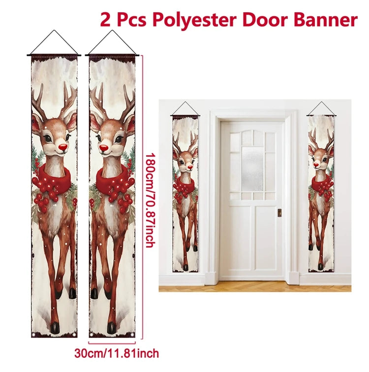 Christmas Hanging Door Banner Merry Christmas Decoration for Home 2025 Xmas Door Decor Navidad Notal Noel Ornament New Year 2026