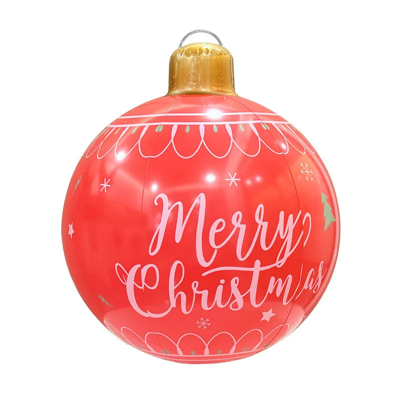 Inflatable Christmas Ball Large Xmas Inflatable Ornaments PVC Outdoor Holiday Blow Ball Outside Yard Lawn Porch Decorations
