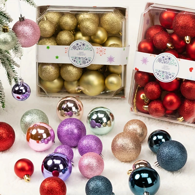42 Christmas Balls, Christmas Tree Decorations, Hanging Balls In Various Colors, Christmas Decorative Balls, and Christmas Decor