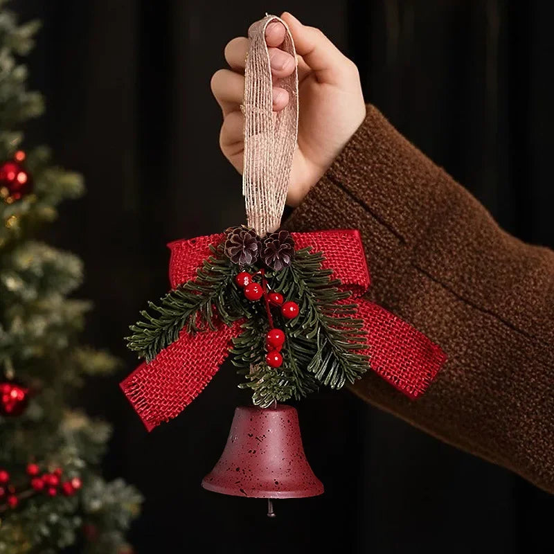 Christmas Bell Hanging Decoration Clear-Sounding Xmas Tree Home Fireplace New Year Xmas Holiday Home Hanging Decor Supplies