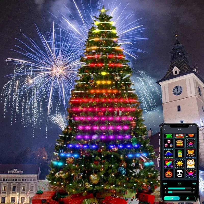 Christmas Decorations Tree Led Lights String Application DIY Image LED RGB IC Fairy Bluetooth Control