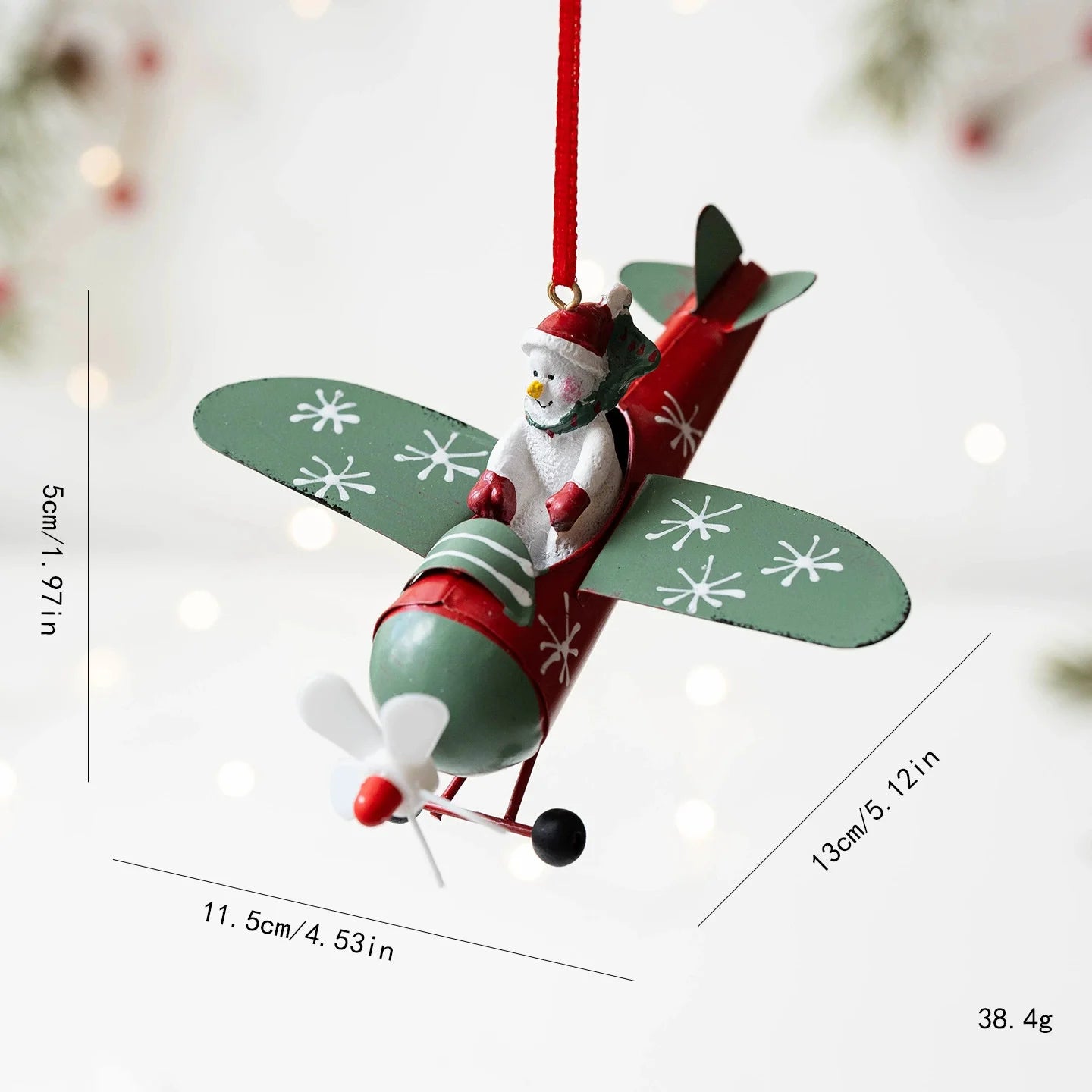 Retro Iron Christmas Pendant Antique Style Santa Claus Airplane Christmas Tree Hanging Decoration Ornaments Snowman Decorative