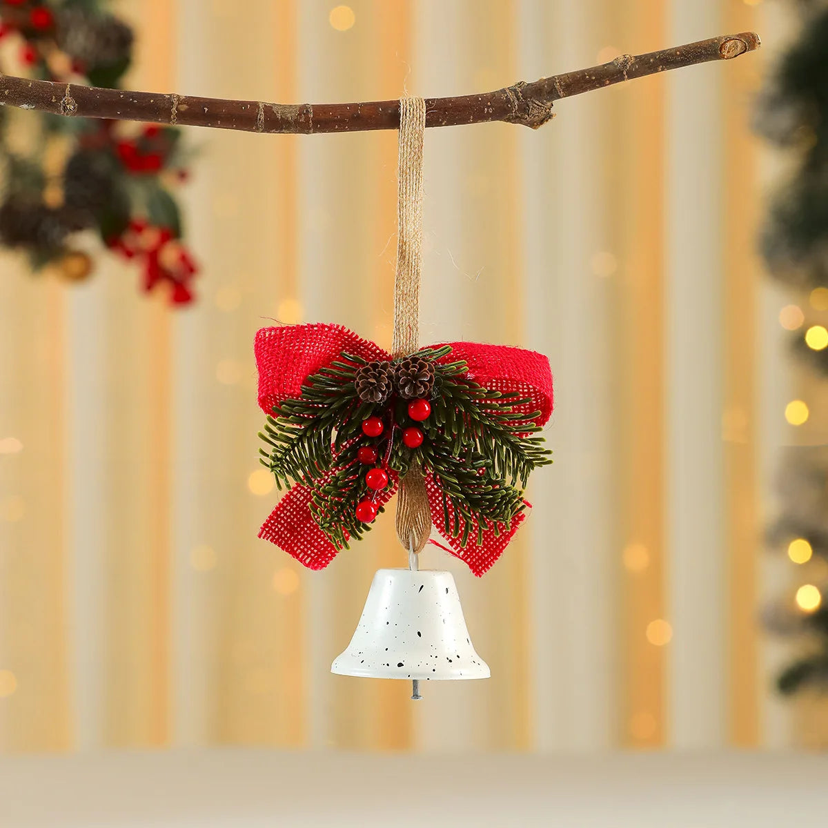 Christmas Bell Hanging Decoration Clear-Sounding Xmas Tree Home Fireplace New Year Xmas Holiday Home Hanging Decor Supplies