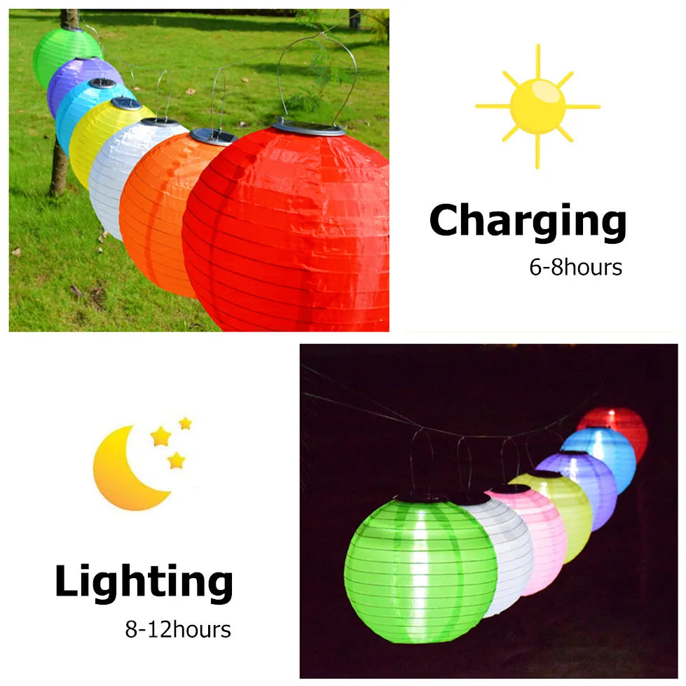 New Year Decoration Solar Light  Lantern Outdoor Waterproof Solar LED Lamp Festival Hanging Lantern Christmas Wedding Decor