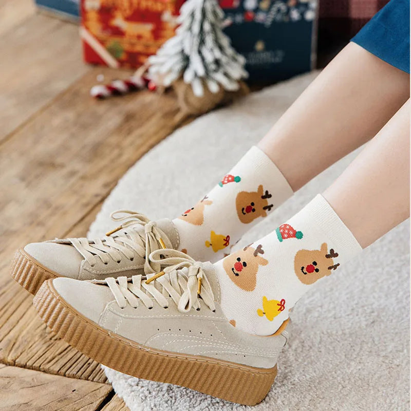4 Pairs/Lot Children Girls Socks Christmas Socks For Kids Cotton 3-14 Years Comfortable Toddler Leg Warmers Boys Long Socks