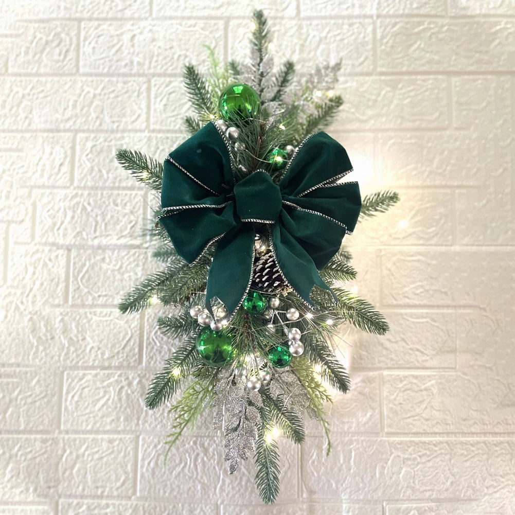 Christmas Staircase Decoration Wreath DIY Indoor Outdoor Garland Decoration With LED Decoration Prop Evening Party Dress Up Prop