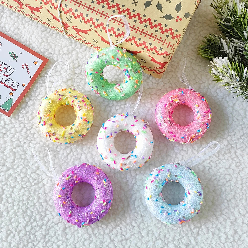 Mix Cute Candy Donuts Cupcake Ice Cream Cone Christmas Ornaments Kit Christmas Tree Hanging Decorations Gifts Navidad Natal