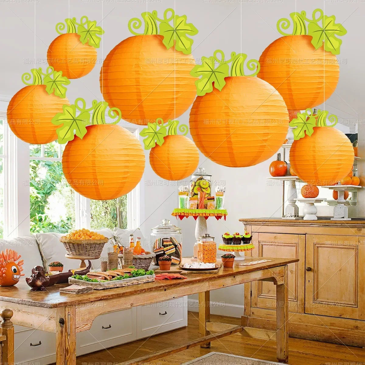 Thanksgiving Day Party Decoration DIY Pumpkin Lantern Hanging Pumpkin Lantern Ornaments Fall Harvest Festival Halloween Decors