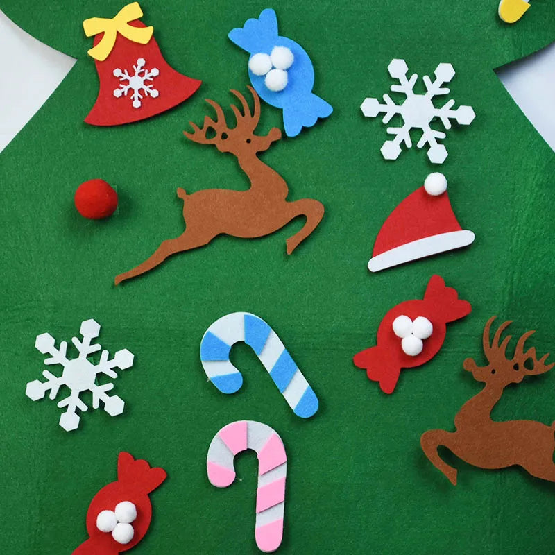 DIY Felt Christmas Tree Christmas Decoration for Home Navidad 2022 New Year Christmas Ornaments Santa Claus Xmas Kids Gifts