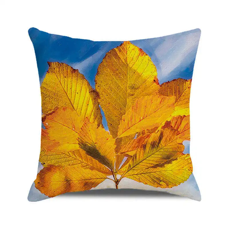 Happy Thanksgiving! Autumn maple leaves Digital printing short plush pillow covers for car sofa office cushion cover home goods