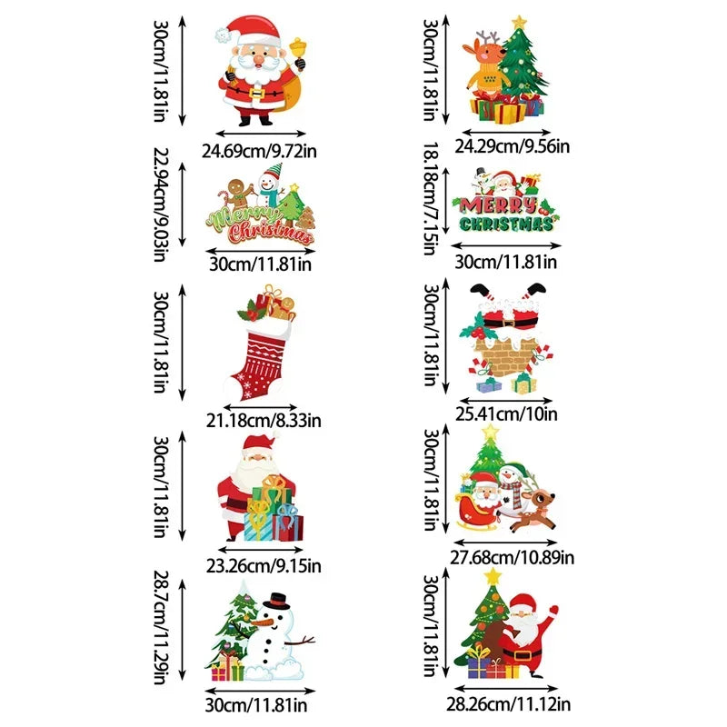 Merry Christmas Decor Door Hanging Banner Santa Claus Snowman Elf Couplet Party Yard Front Door Ornament Xmas Gift