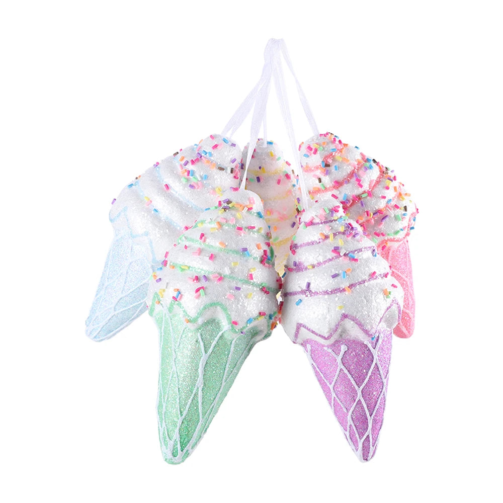 Mix Cute Candy Donuts Cupcake Ice Cream Cone Christmas Ornaments Kit Christmas Tree Hanging Decorations Gifts Navidad Natal