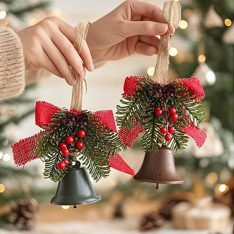 Christmas Bell Hanging Decoration Clear-Sounding Xmas Tree Home Fireplace New Year Xmas Holiday Home Hanging Decor Supplies